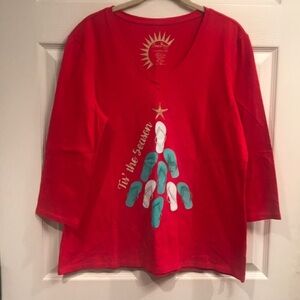 Sun Bay size M pullover vneck “Tis the Season top
